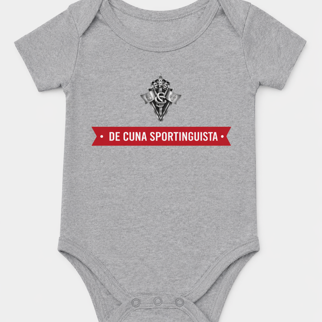 Body bebé gris con estampado de escudo