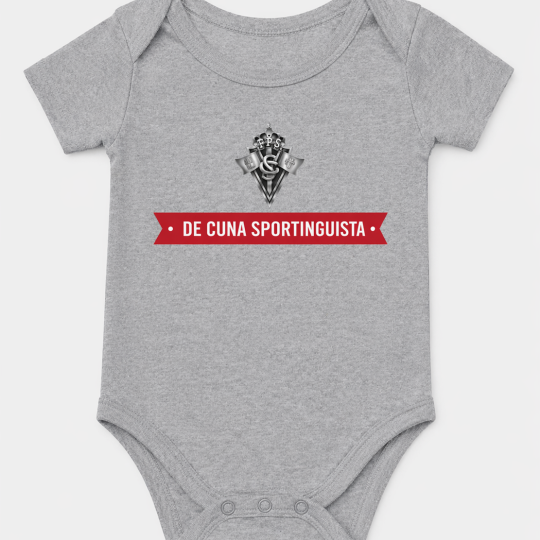 Body bebé gris con estampado de escudo