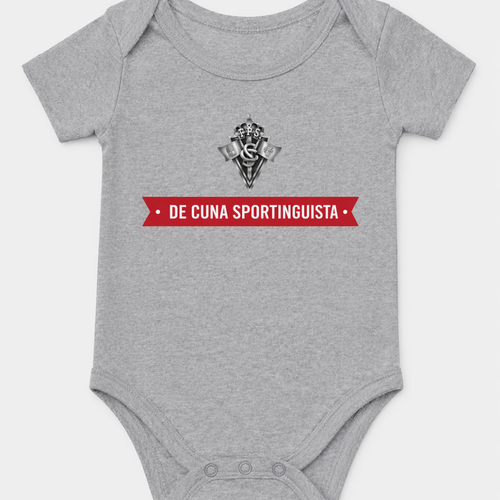 Body bebé gris con estampado de escudo