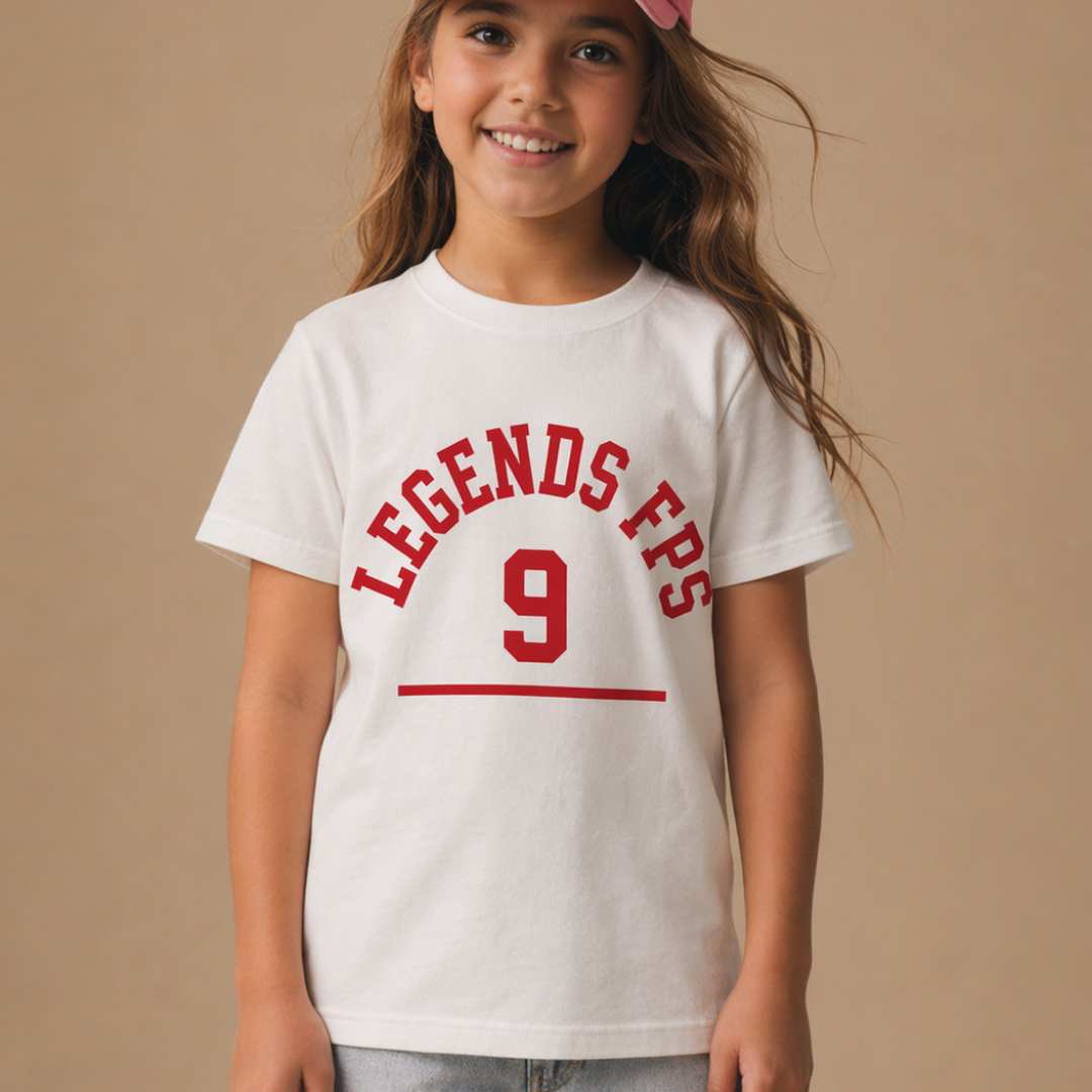 Camiseta legends niño blanca y roja