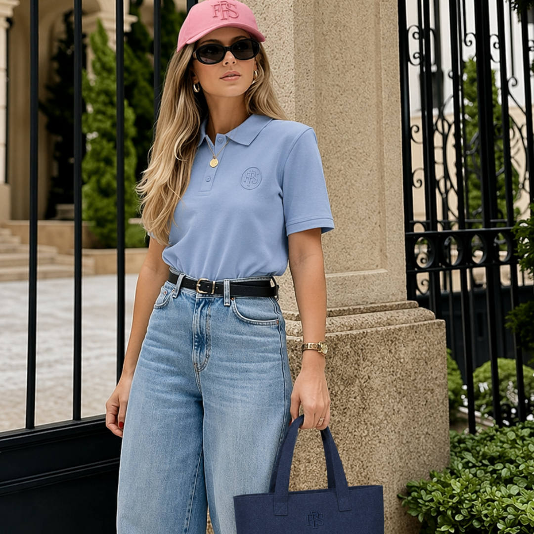 Polo mujer bordado FPS azul
