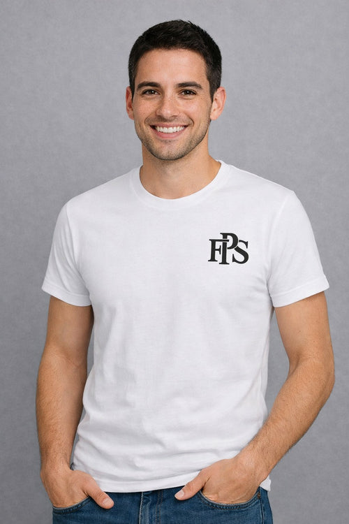 Camiseta FPS blanca hombre | Federación de Peñas Sportinguistas | Manga corta algodón