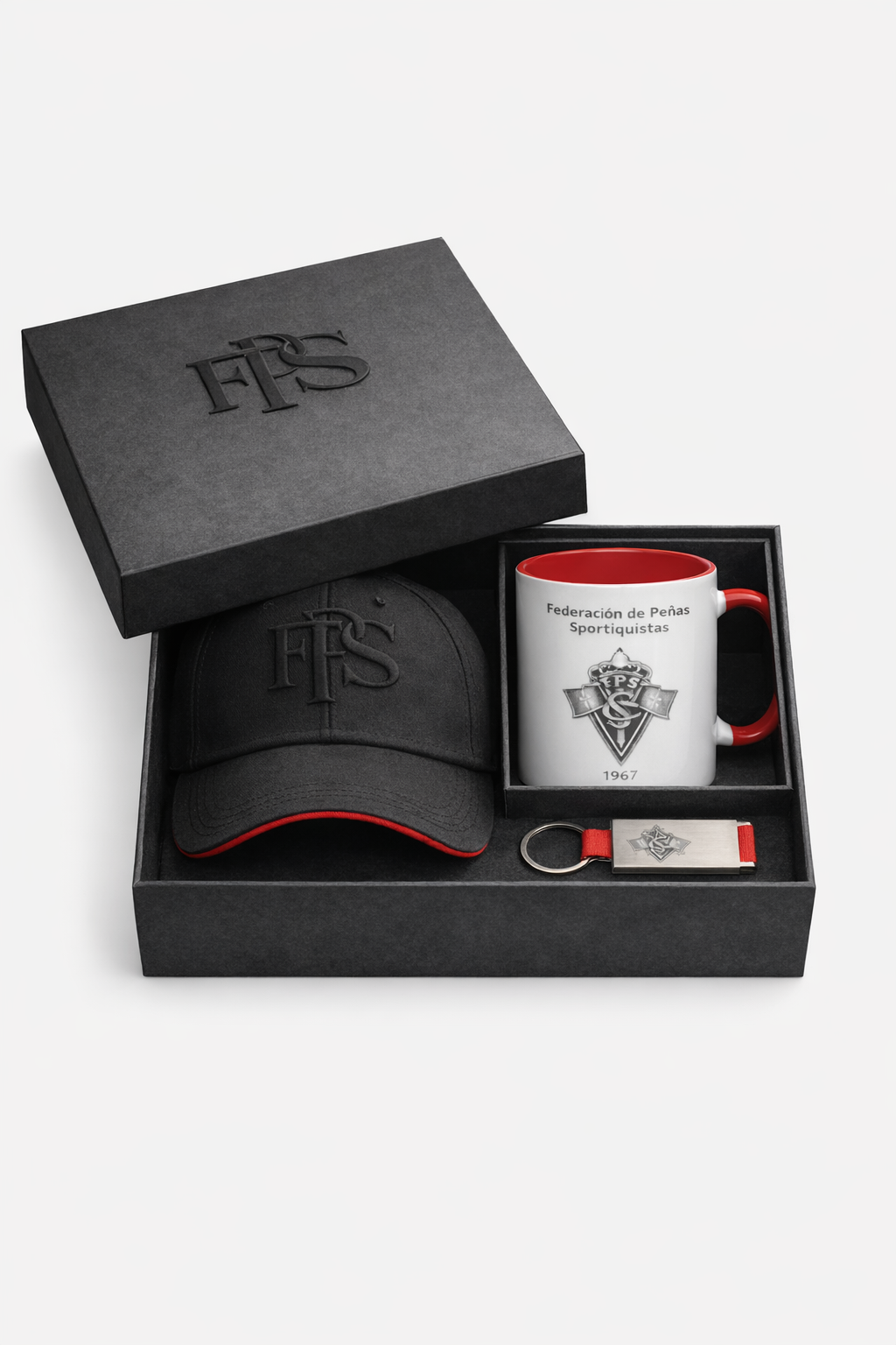 Caja Regalo Sportinguista Premium con Gorra, Taza y Llavero Oficiales