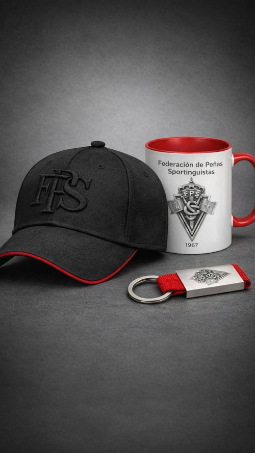 Caja Regalo Sportinguista Premium con Gorra, Taza y Llavero Oficiales
